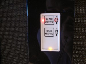 'Do Not Disturb' signs? Pah! Here, it's all electronic!