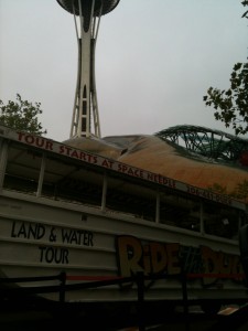 Riding the ducks on a gloomy day