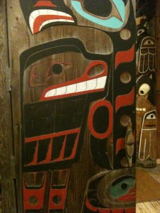 Nice artwork on the long house door