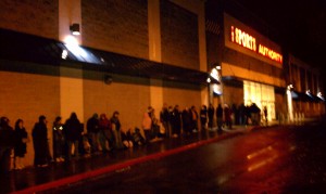 Why are there all these people waiting at Sports Authority?!