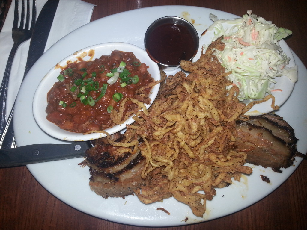 Beef brisket and cole slaw